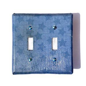 Blue Stars light switch plate double